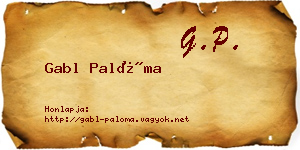 Gabl Palóma névjegykártya
